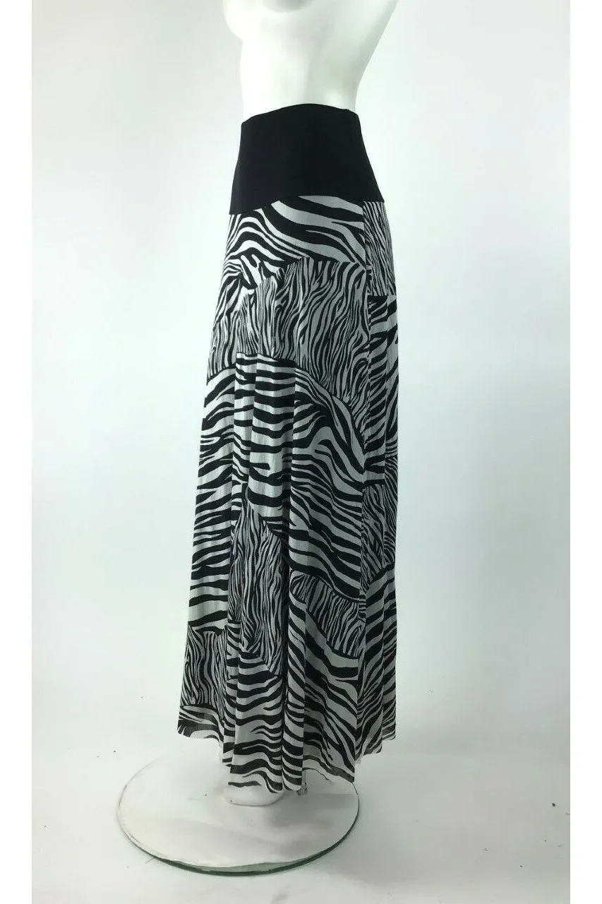ZEBRA Long Drop Waist Print Skirt