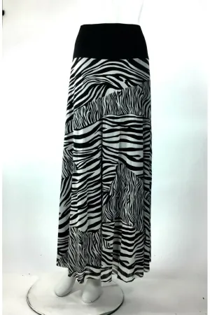 ZEBRA Long Drop Waist Print Skirt